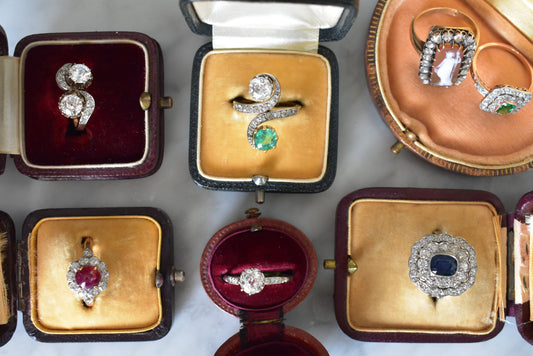 Antique rose cut diamonds Belle Époque  18k gold jewelry France circa 1900  — Antique Jewelry Finds