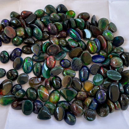 Natural Ethiopian Black Opal 1–5 Carats – Bulk Loose Gemstones for Jewelry AAA MIX
