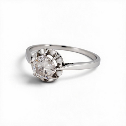 Antique Art Deco 18k Gold Solitaire Ring — 0.70ct Old-Cut Diamond | Circa 1920