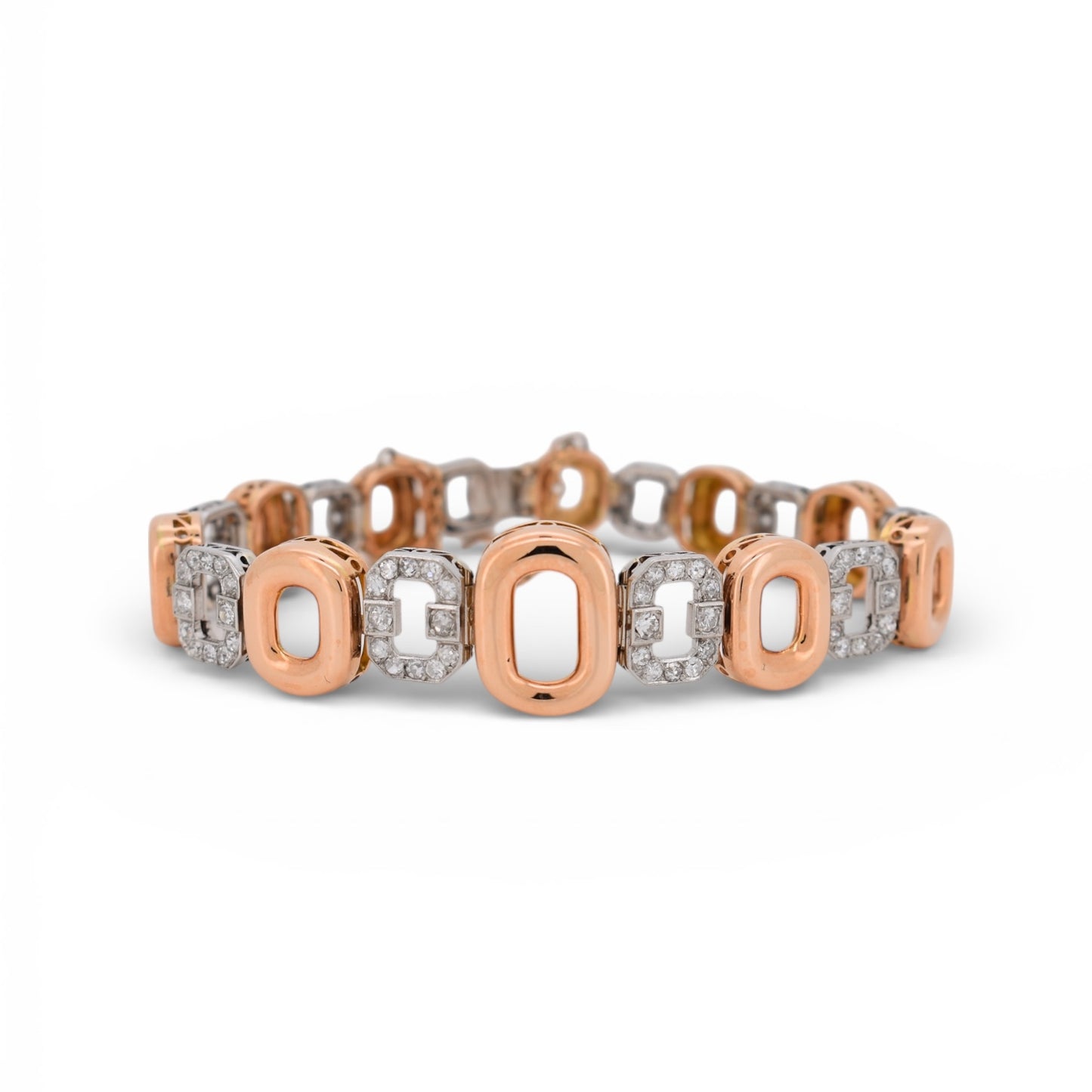 1940s bracelet diamonds gold mid-century