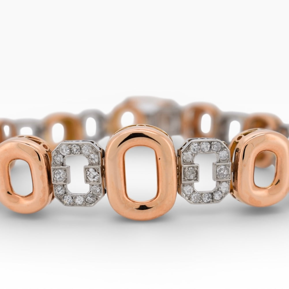 1940s diamond bracelet in 18k gold vintage jewelry