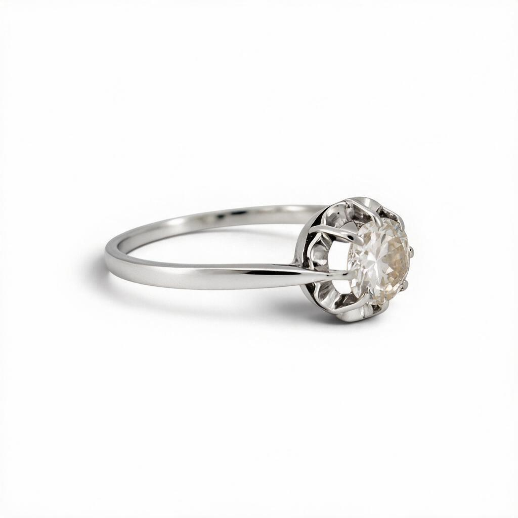 Antique Art Deco 18k Gold Solitaire Ring — 0.70ct Old-Cut Diamond | Circa 1920