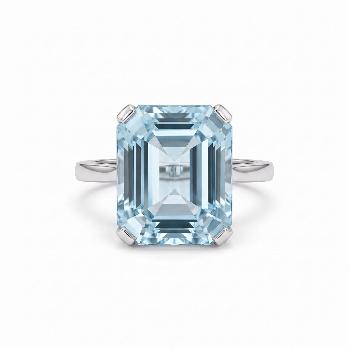 Mid-Century Platinum Ring —  7ct Natural Aquamarine | Circa 1950