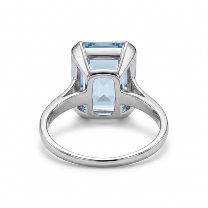 Mid-Century Platinum Ring —  7ct Natural Aquamarine | Circa 1950