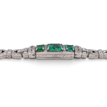 Antique Art Deco platinum bracelet delicately engraved sides detail circa 1920 — Antique Jewelry Finds