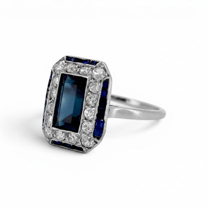 Antique Art Deco platinum ring finely 
pierced basket setting detail circa 1920 
— Antique Jewelry Finds
