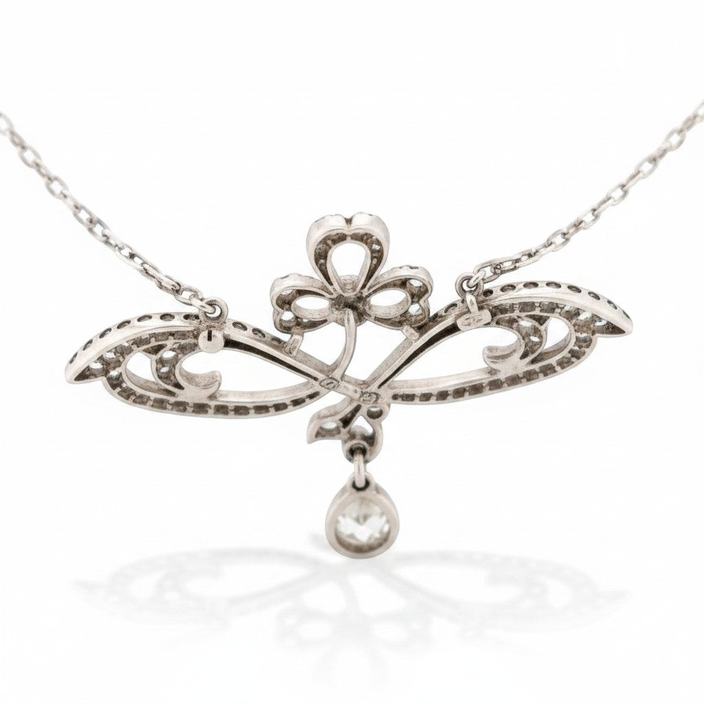 back of the neclace from art nouveau era diamond drop