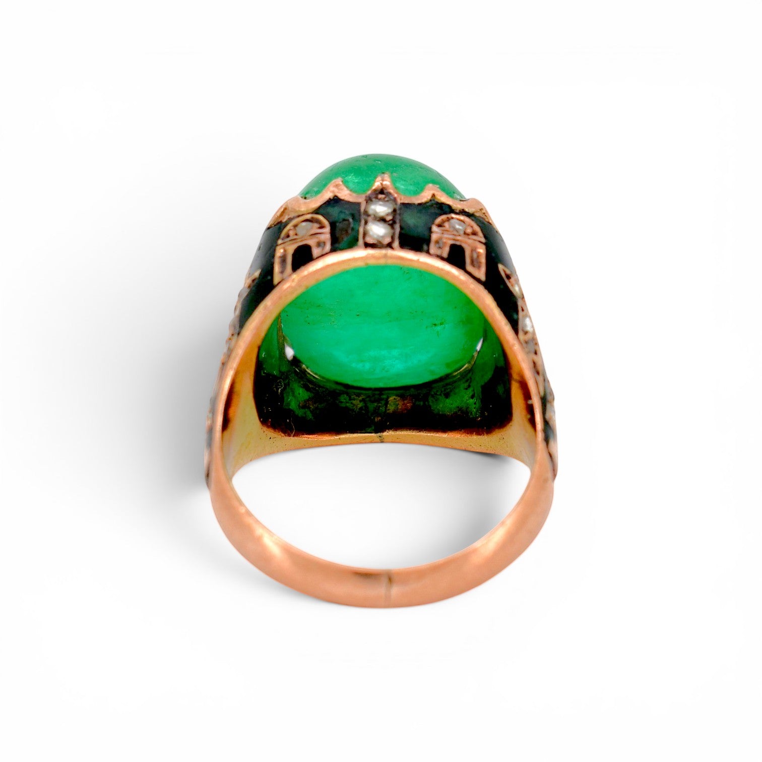 Antique Ottoman 19th century 14k gold ring back view shank detail 9.1g — Antique Jewelry Finds