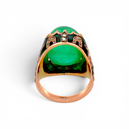 Antique Ottoman 19th century 14k gold ring back view shank detail 9.1g — Antique Jewelry Finds
