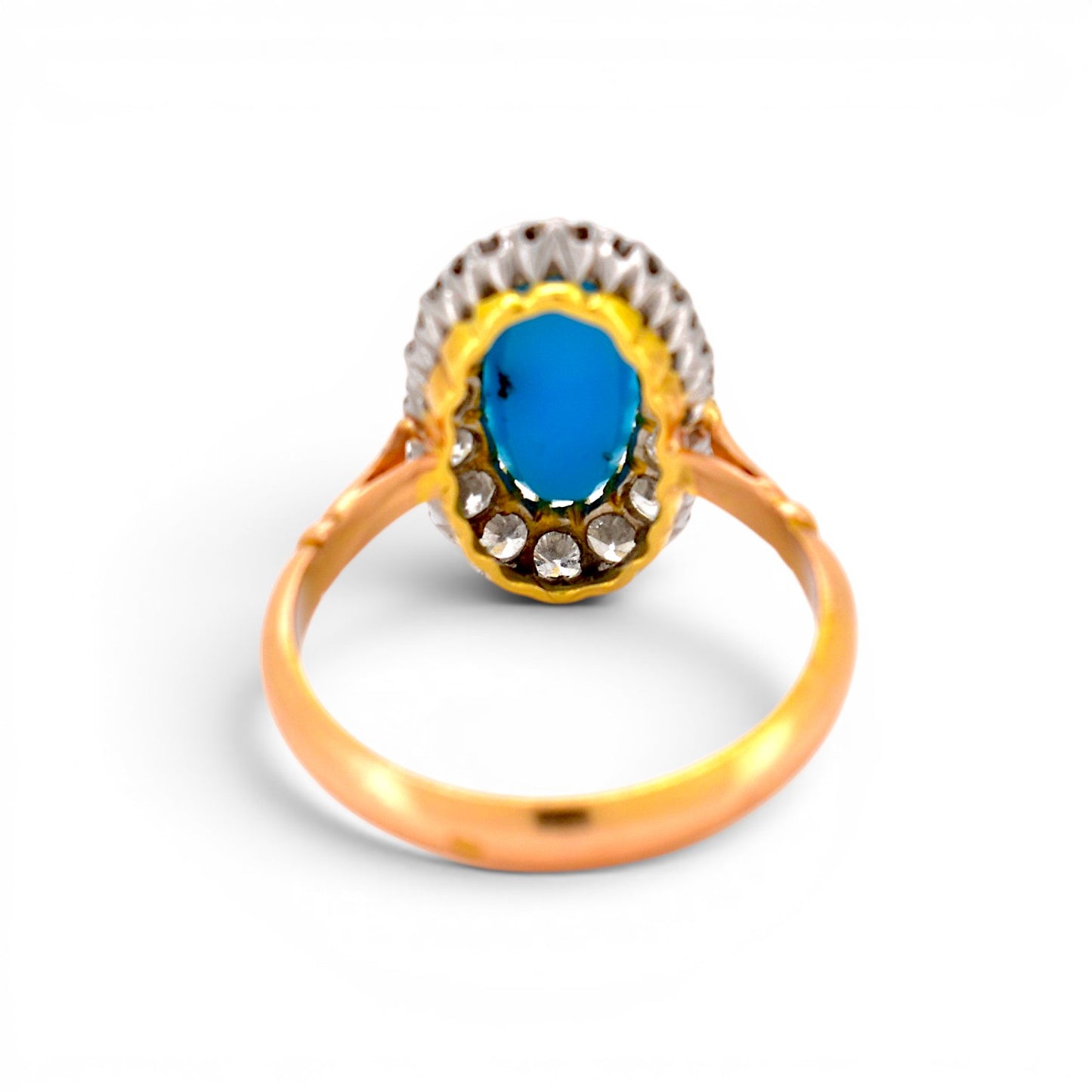 Antique Victorian 18k gold ring back view shank detail 4.2g size 7 US — Antique Jewelry Finds