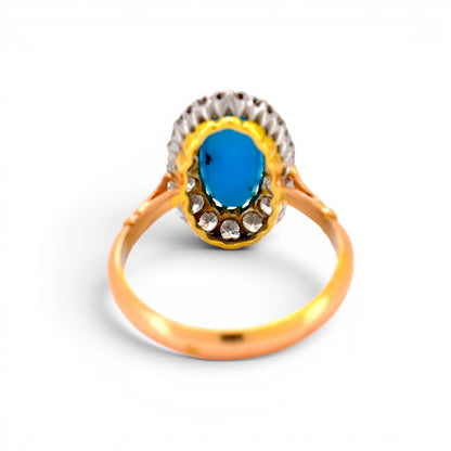 Antique Victorian 18k gold ring back view shank detail 4.2g size 7 US — Antique Jewelry Finds