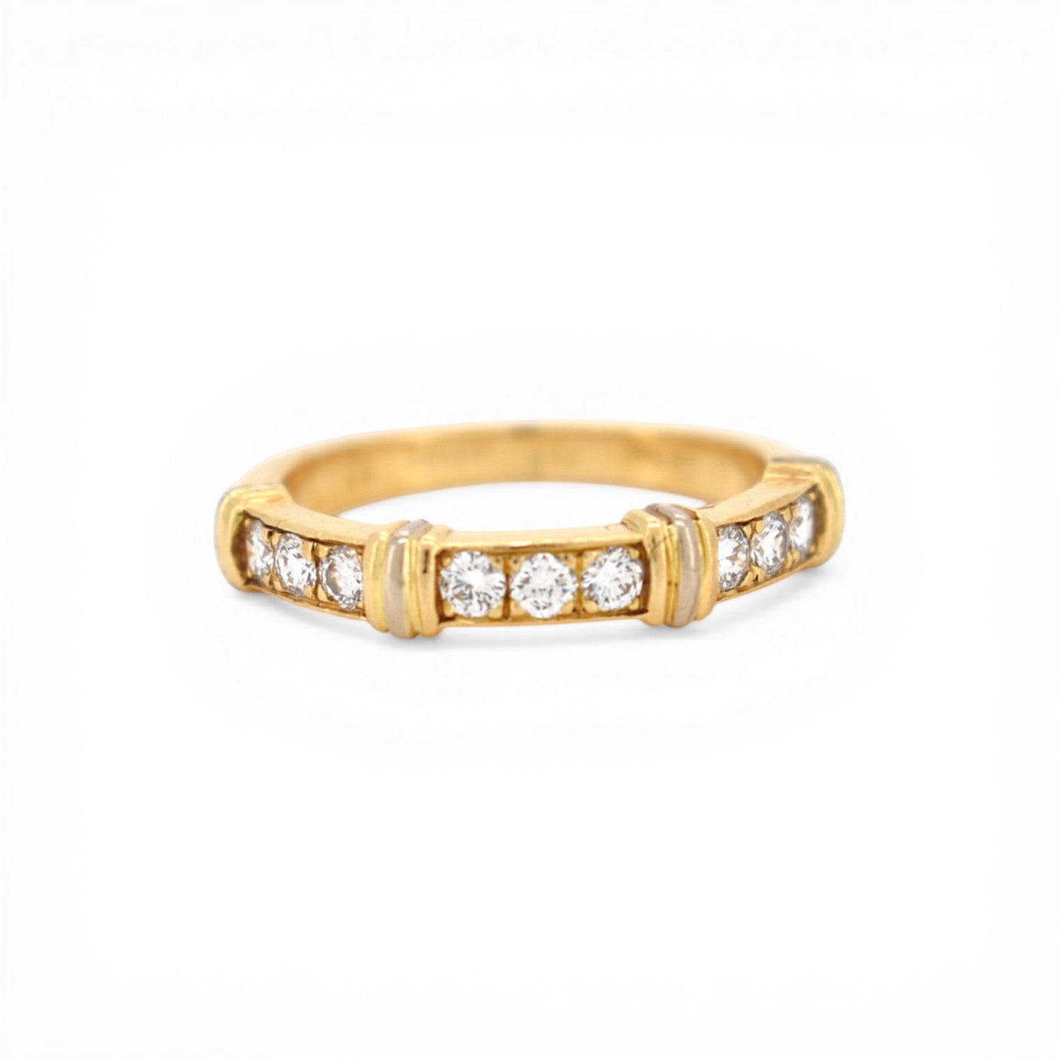 Cartier Contessa ring 18k yellow gold with 9 brilliant cut diamonds vintage jewelry