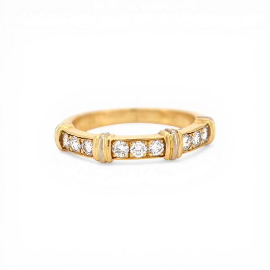Cartier Contessa ring 18k yellow gold with 9 brilliant cut diamonds vintage jewelry