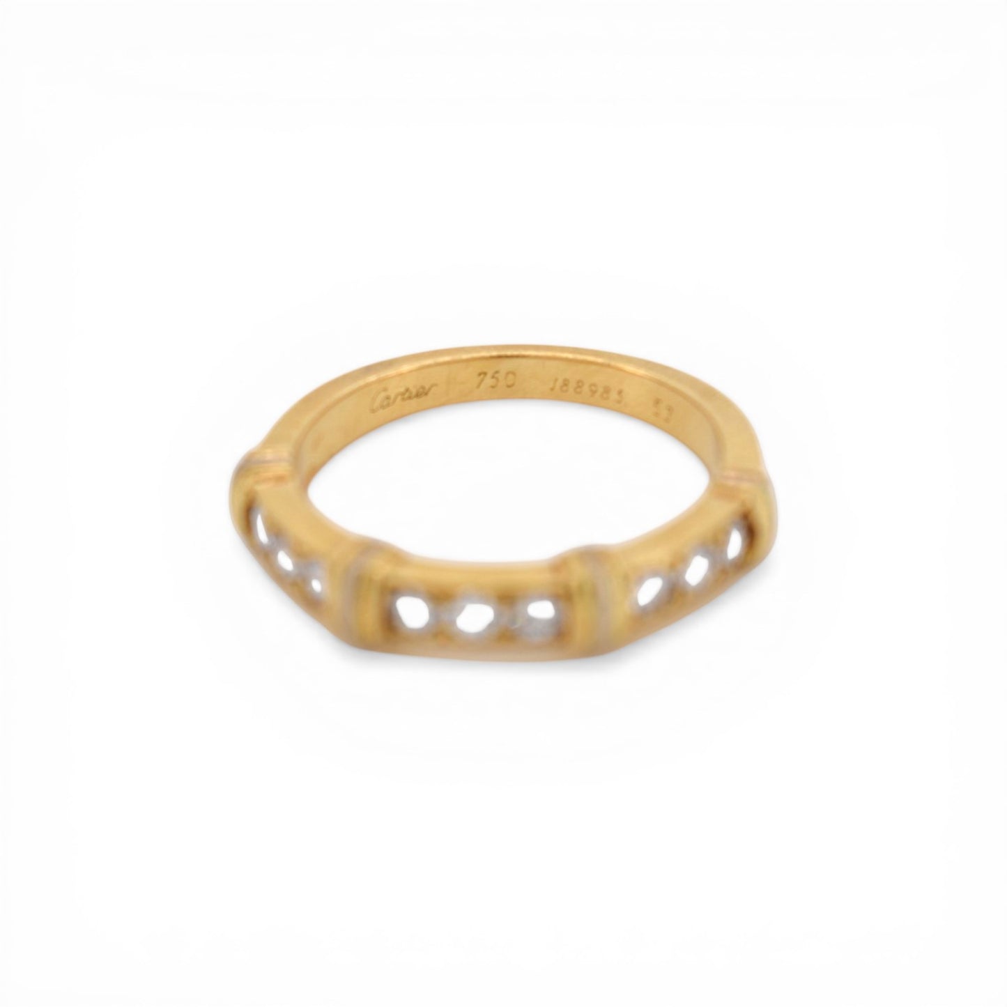 Cartier signature and French eagle head hallmark on 18k gold Contessa ring numbered