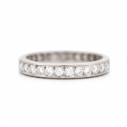 Antique 18k gold full diamond eternity band from the Art Deco era (circa 1920) showcasing 2 carats of old-cut diamonds.