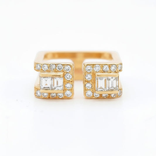 Jean Vendôme vintage diamond double band pinky ring from Antique Jewelry Finds