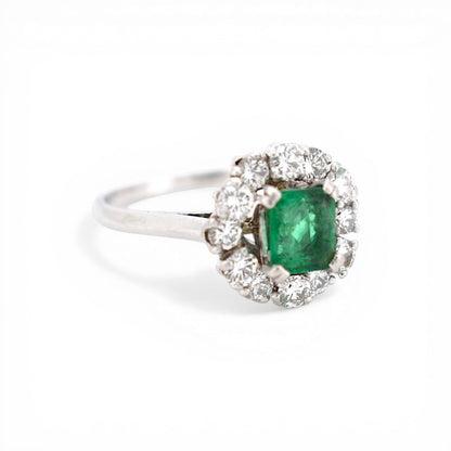 Side view of platinum Mellerio ring showing the high-end jewelry construction