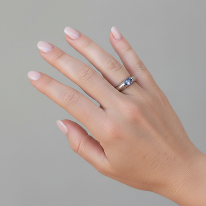 Piaget Biseau signed 18k gold ring natural sapphire diamond worn on hand size 7.5 US — Antique Jewelry Finds