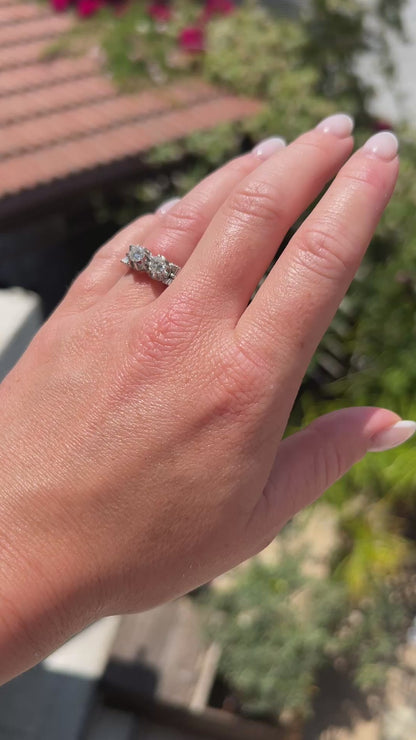 High-definition video capturing the fluid elegance of the diamond-set ribbon design, the fiery brilliance of the two main old-cut stones, and the geometric structure of the 1945 late Art Deco Toi et Moi ring in motion.