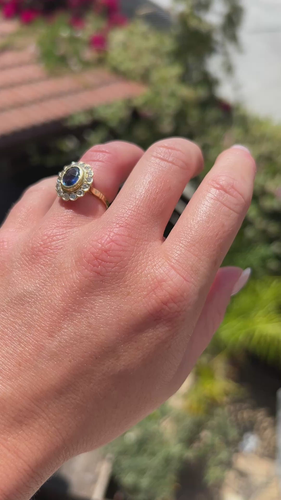 Video showing the historical charm, velvety blue flashes, and unique antique sparkle of the unheated 5.00ctw Ceylon old cut sapphires in motion.