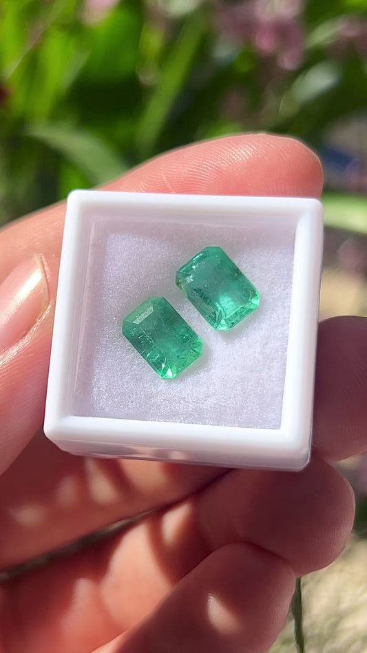 Natural Zambian Emerald Pair 2.20ct & 2.10ct |