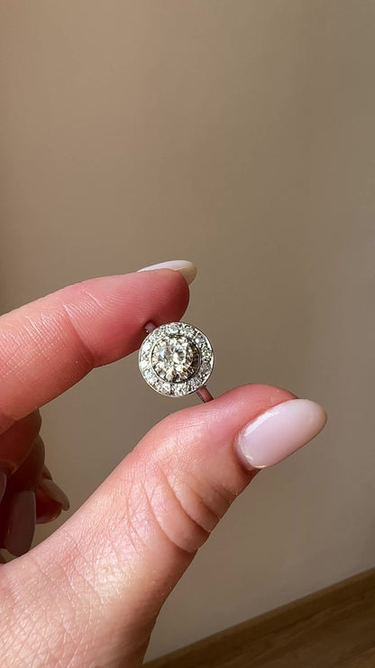 Antique Art Deco Halo Ring, Old-Cut Diamonds | Circa 1930