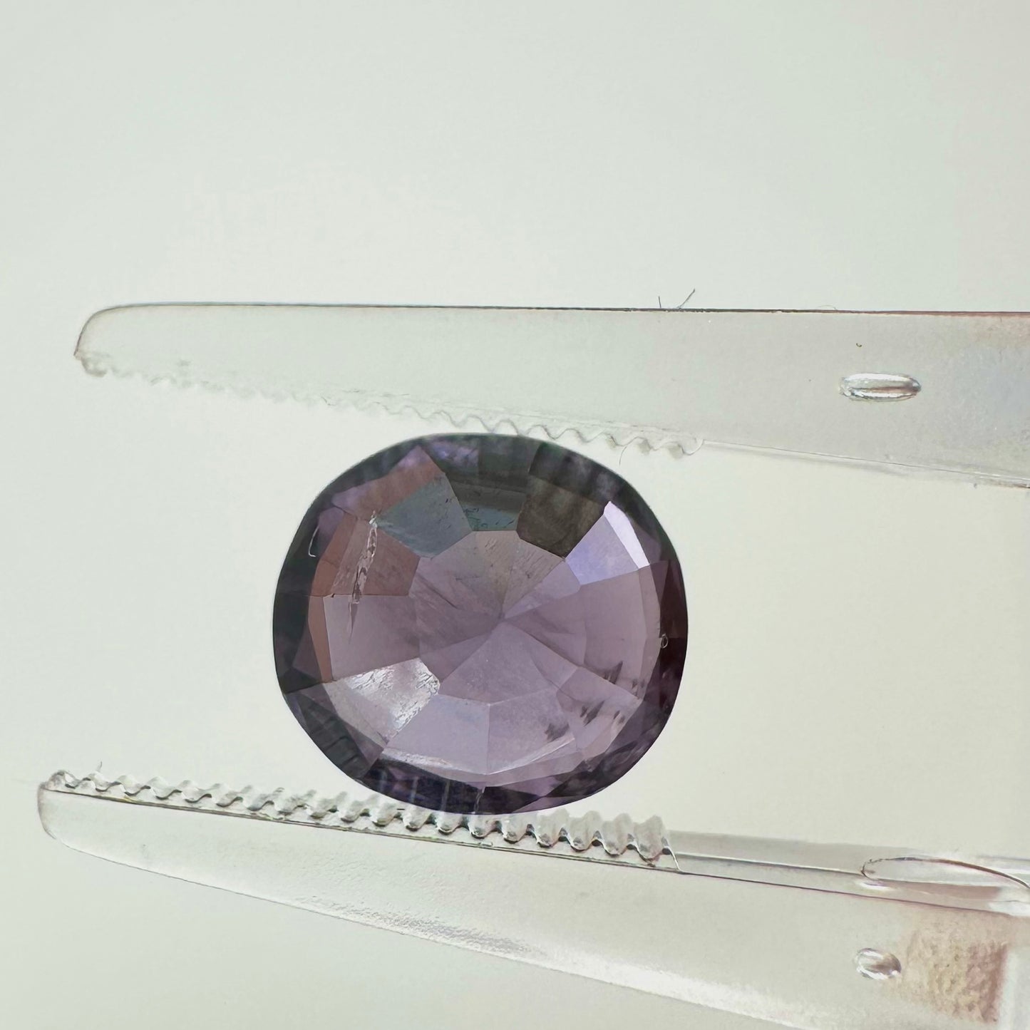 Back of Natural 2.10ct purple Vietnam spinel gemstone.