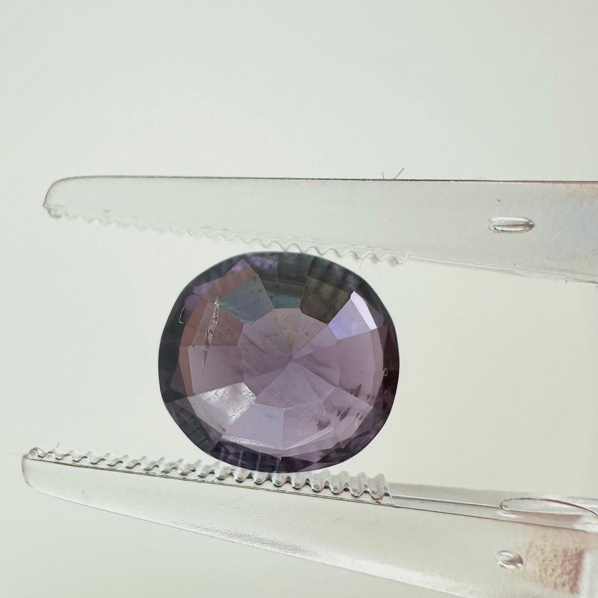 Back of Natural 2.10ct purple Vietnam spinel gemstone.