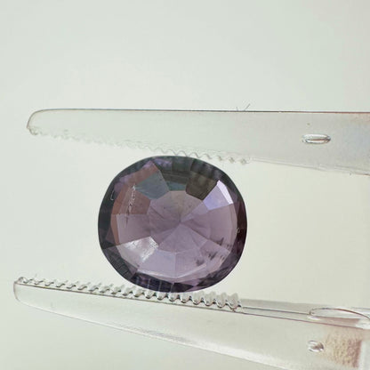 Back of Natural 2.10ct purple Vietnam spinel gemstone.