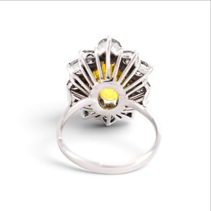 Vintage 18k gold pompadour ring back view shank detail 9g size 8.5 US owl hallmark — Antique Jewelry Finds
