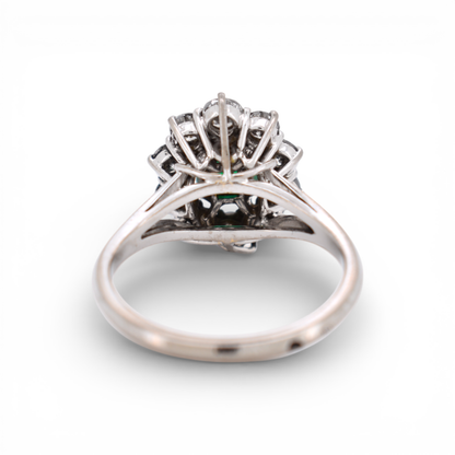 French Eagle's head hallmark for 18k gold on a vintage emerald ring band