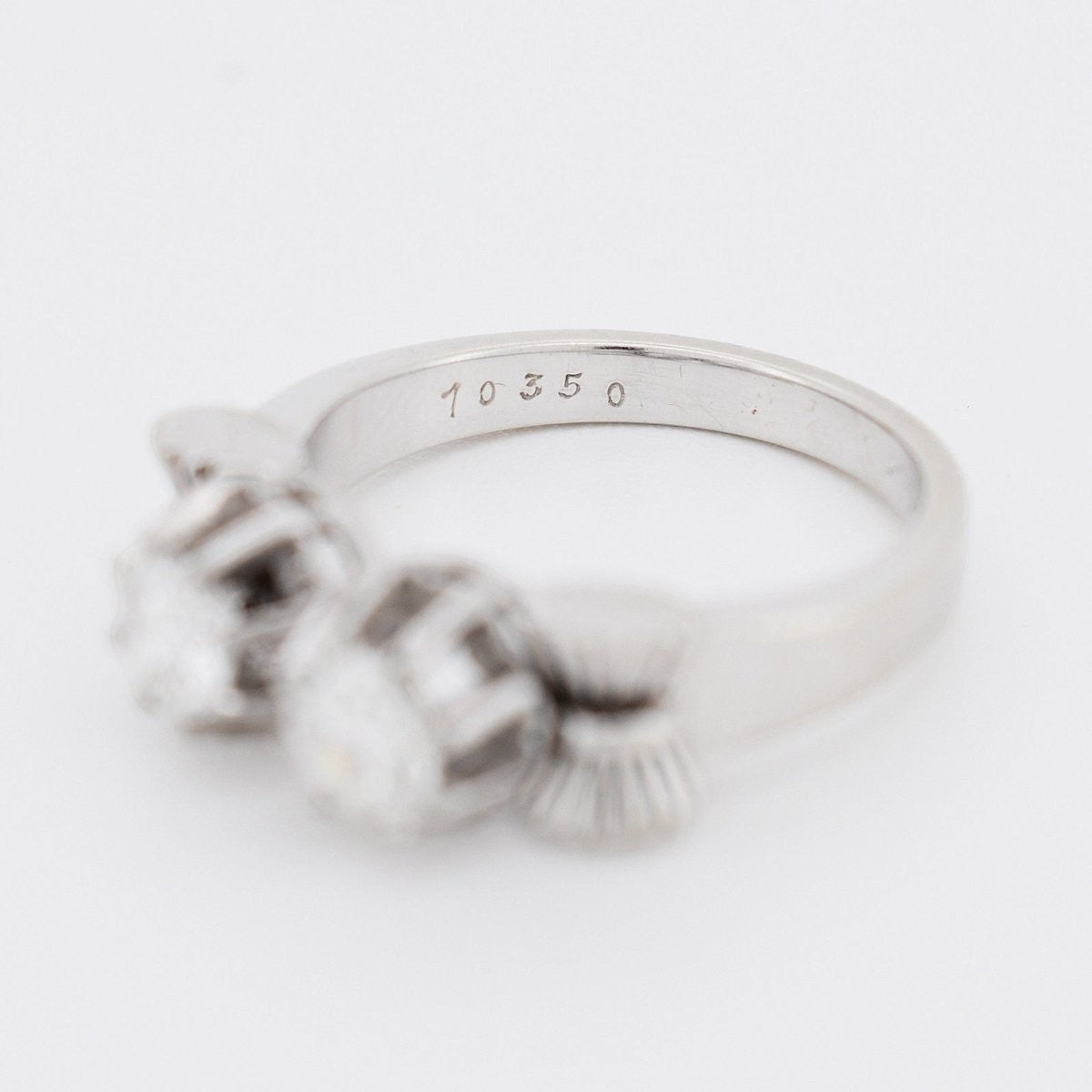 Hand-engraved serial number 10350 inside the band of an antique French ring